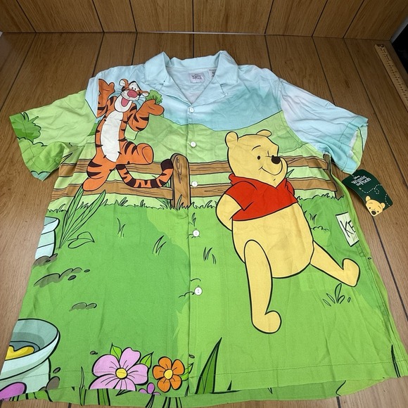 Disney Parks Winnie the Pooh and Pals Woven Shirt for Adults Size‎ XL New - Picture 1 of 15
